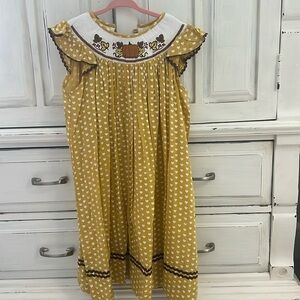 Smocked Fall Dress by Lil Cactus